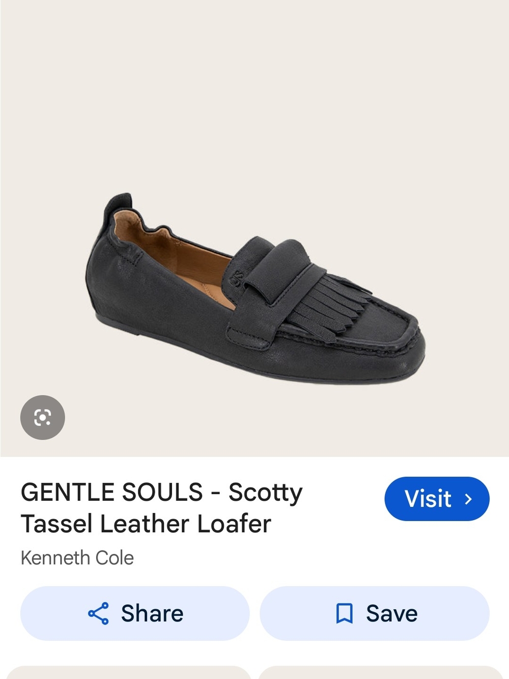 Women's Gentle Souls By Kenneth Cole Scotty Leather Loafers Size 5.5
